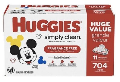 Huggies Simply Clean Fragrance-Free Baby Wipes (704 count) only $9.97 shipped!